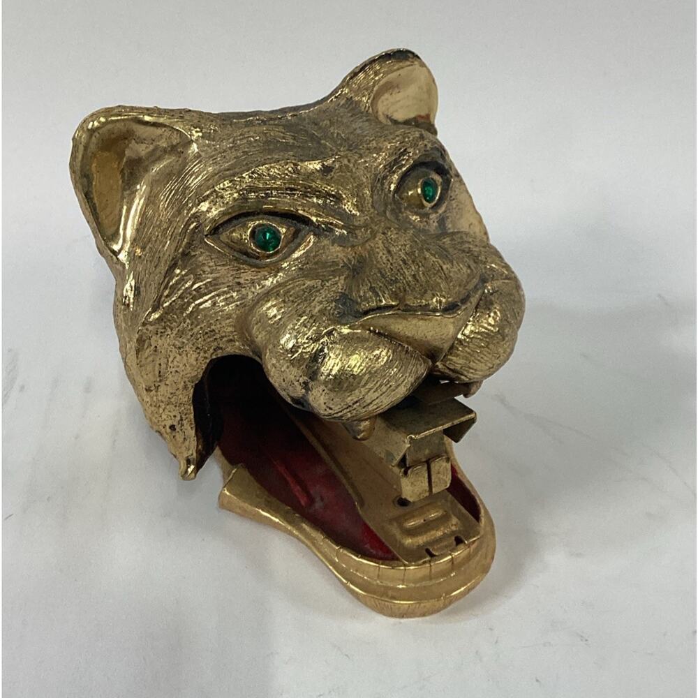 Rare Vintage 1960’s Ted Arnold Gold Plated Tiger Head Stapler